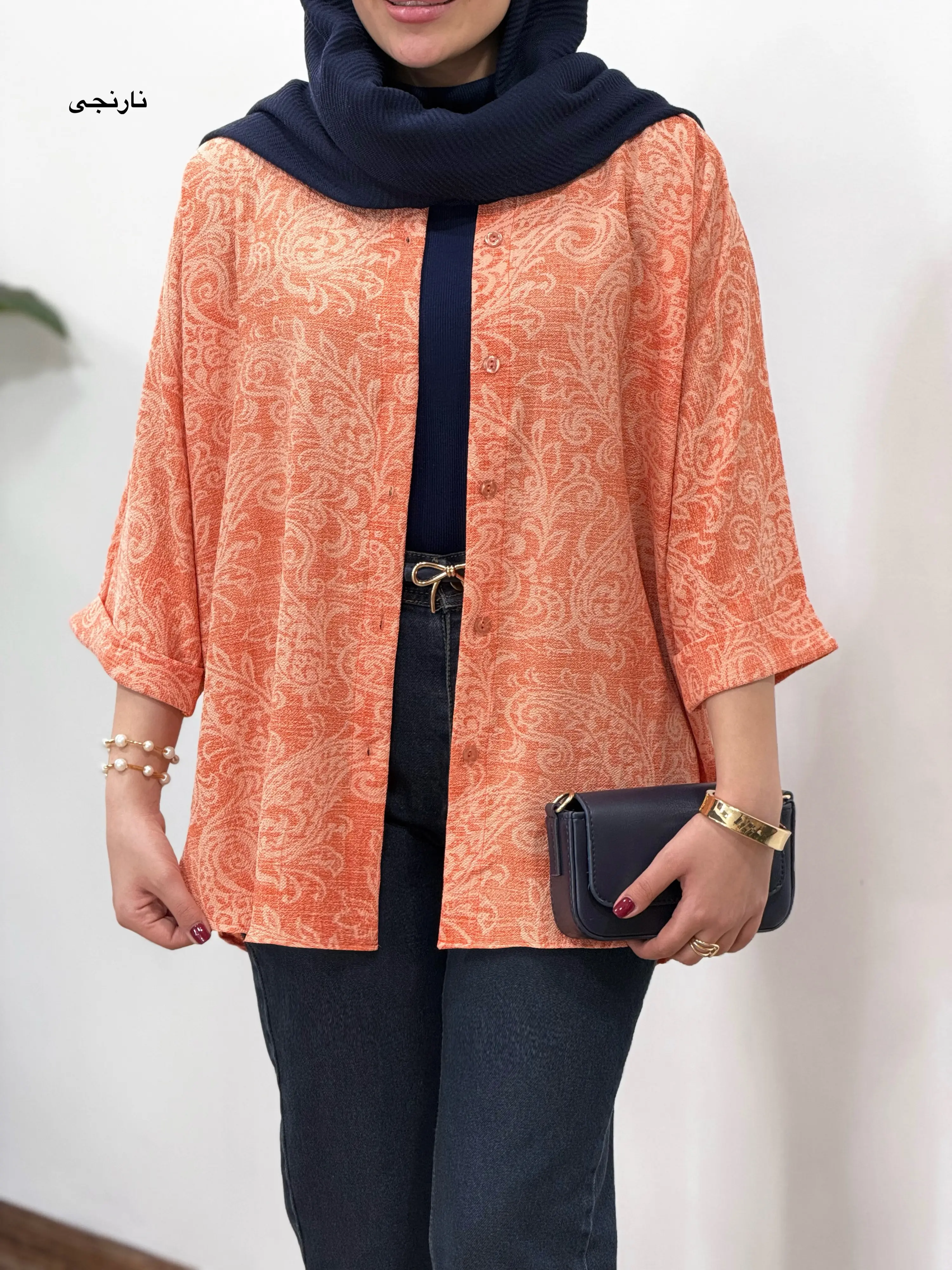 تونیک مانتویی لینن آبرنگ